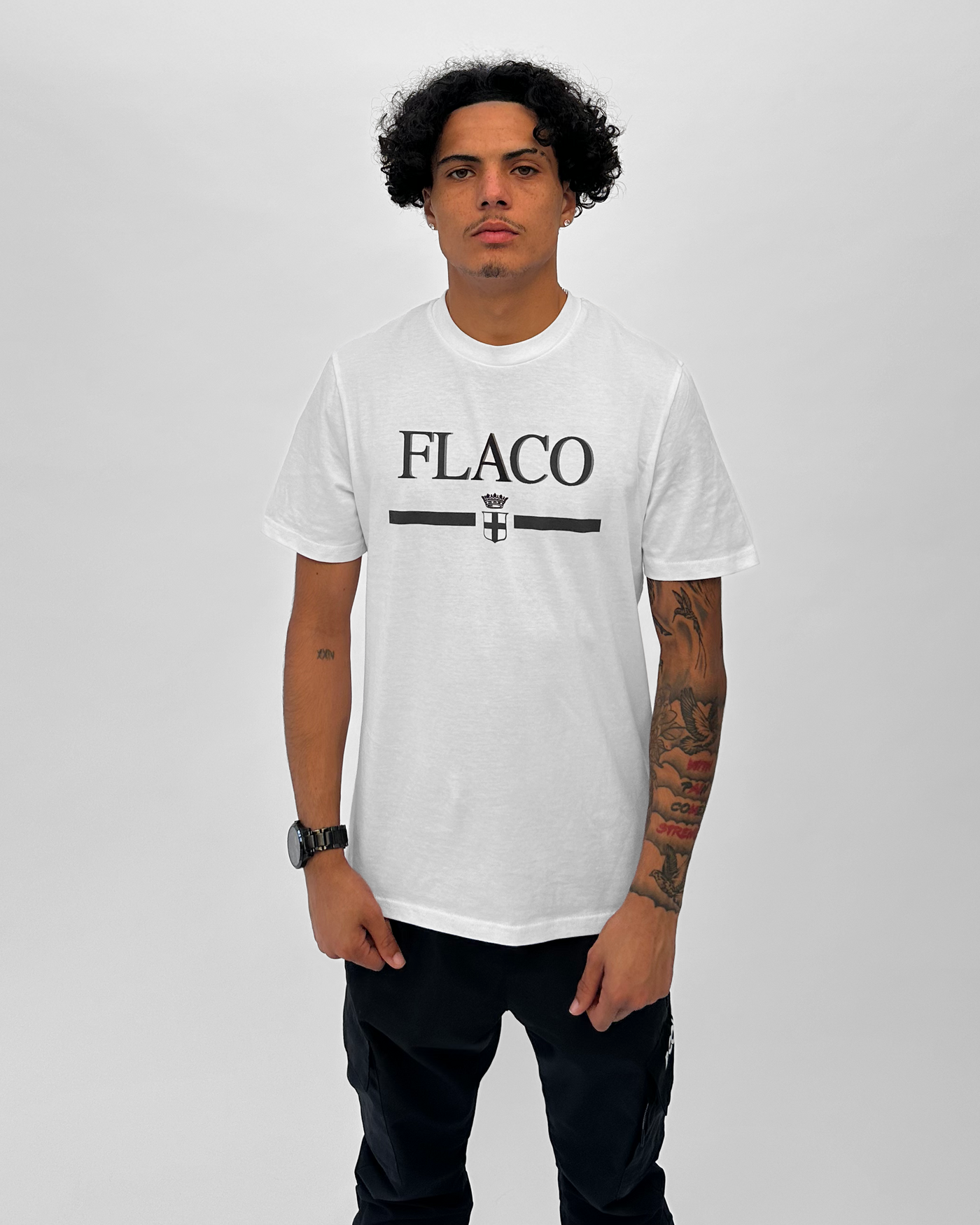 FLACO Milano Crest Tee in White - FLACO
