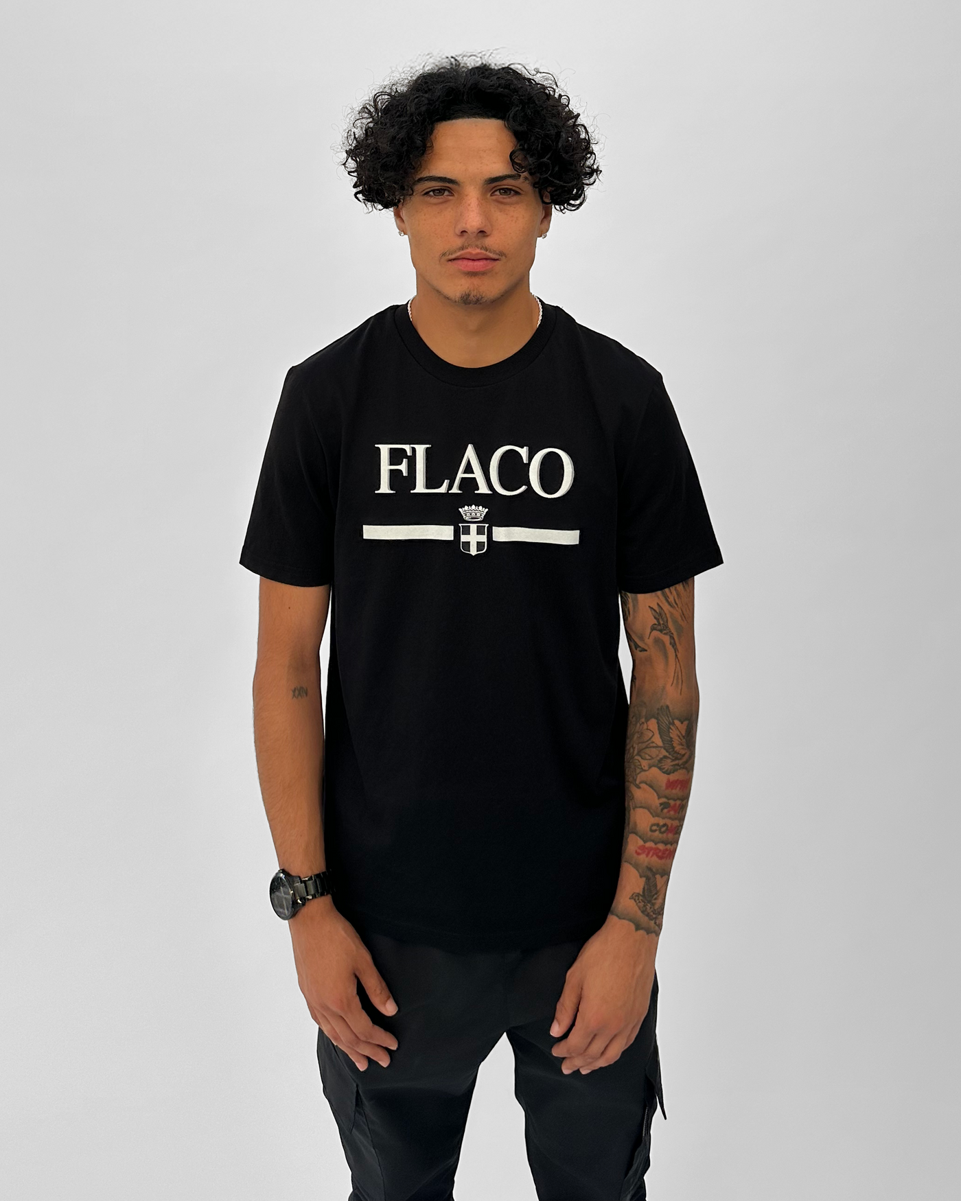 FLACO Milano Crest Tee in Black - FLACO